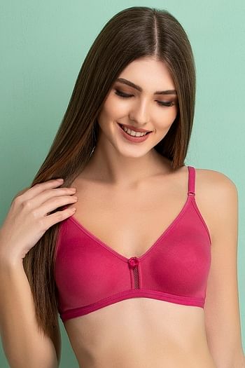 Deevaz Medium Impact Padded non-wired Sports Bra in Carrot Pink Colour with  Neon Cross back strap detailing.