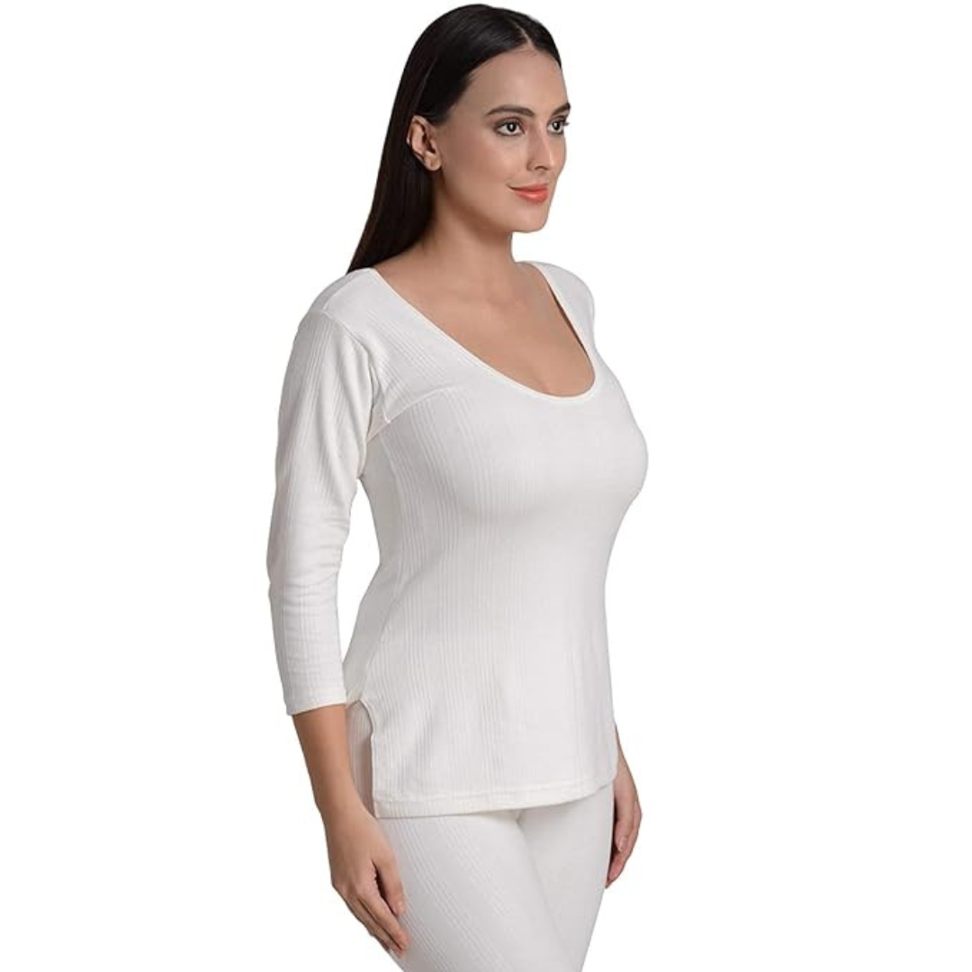 Buy Ladies 3/4 Thermal Top and Lower Set Women's Cotton Thermal 3