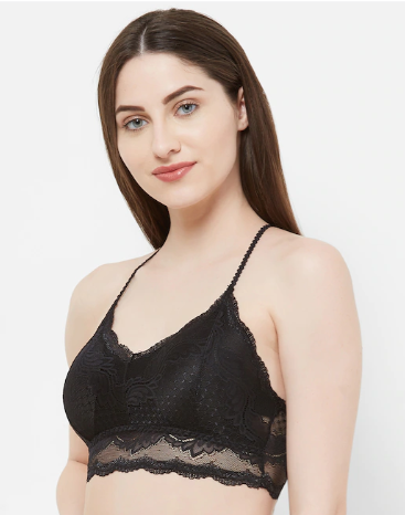 Women's Lace Sexy Back Bralettes and Panty Set with Pads Spaghetti