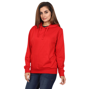 Deevaz Hoodie Full Sleeves Cool & Stylish Sweatshirt Winter Wear For Women In Red Color.