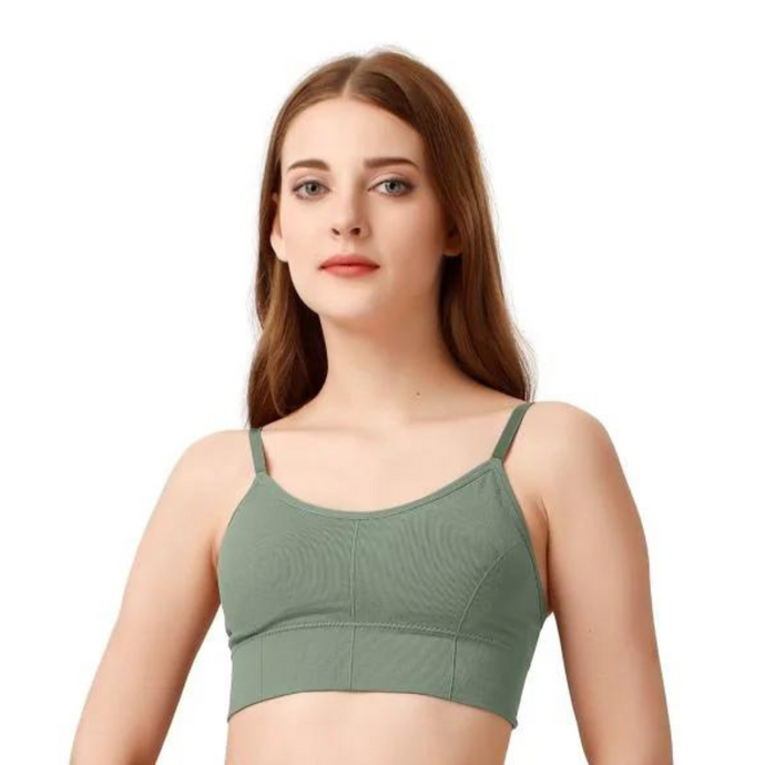 Deevaz Medium Impact Padded Non-Wired Sports Cami Bra In Multicolor With Adjustable Thin Strap Detailing.