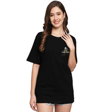 Load image into Gallery viewer, Deevaz Women Comfort Fit Round Neck Half Sleeve Cotton T Shirts In Black Color.