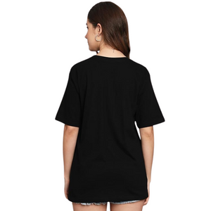 Deevaz Women Comfort Fit Round Neck Half Sleeve Cotton T Shirts In Black Color.