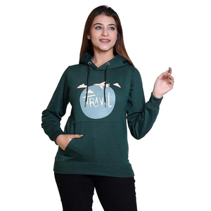 Women Hoodie Printed Fleece Sweatshirt for Winter wear