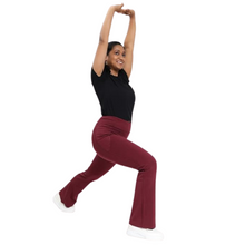 Load image into Gallery viewer, Deevaz Women Groove-in High Waist Cotton Spandex Flared Pants In Red Color.