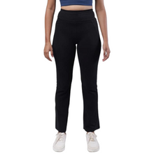 Load image into Gallery viewer, Deevaz Women Groove-In High Waist Cotton Spandex Flared Pants In Black Color.