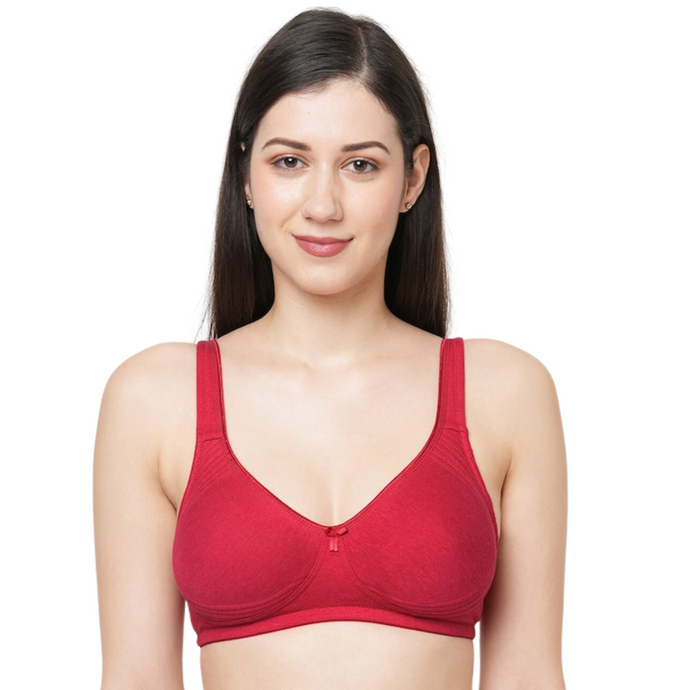 Deevaz Cotton Non-Padded Printed Demi Cup Bra in Grey –