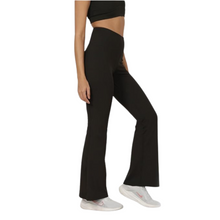 Load image into Gallery viewer, Deevaz Women Groove-In High Waist Cotton Spandex Flared Pants In Black Color.