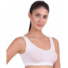 Load image into Gallery viewer, Deevaz Medium Impact Non-Padded non-wired Sports Air Bra in White Colour for Teenagers