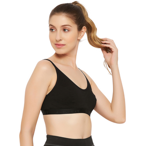 Deevaz Women Training/Beginners Non Padded Bra  (Black)