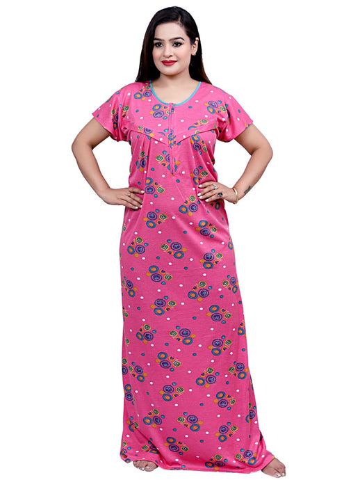 Deevaz Maternity Night Gown In Pink Color.