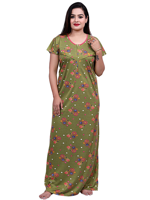 Deevaz Maternity Night Gown in Green Color.