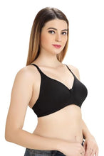 Load image into Gallery viewer, Deevaz Padded Women&#39;s Cotton Rich 3/4th Coverage Backless Bra in Black Colour.