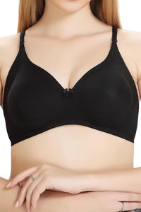 Deevaz Padded Women's Cotton Rich 3/4th Coverage Backless Bra in Black Colour.