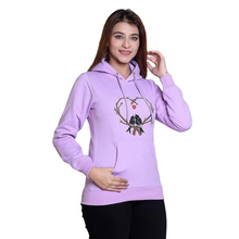 Load image into Gallery viewer, Women Hoodie Printed Fleece Sweatshirt for Winter wear in Purple Color