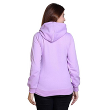 Load image into Gallery viewer, Women Hoodie Printed Fleece Sweatshirt for Winter wear in Purple Color