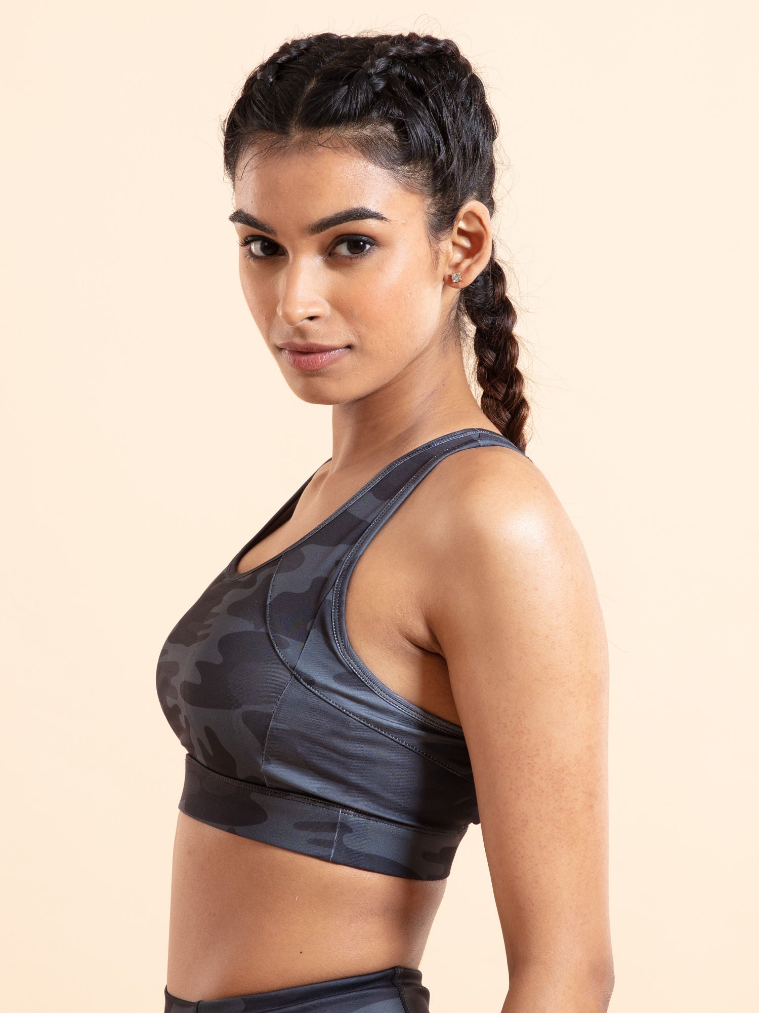 Deevaz Full Coverage Non Padded Sports Bra In (Printed Bluish