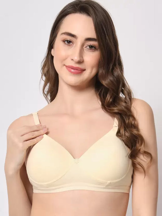 Deevaz Non-Wired Padded Full Coverage Bra In Pink Colour with lace