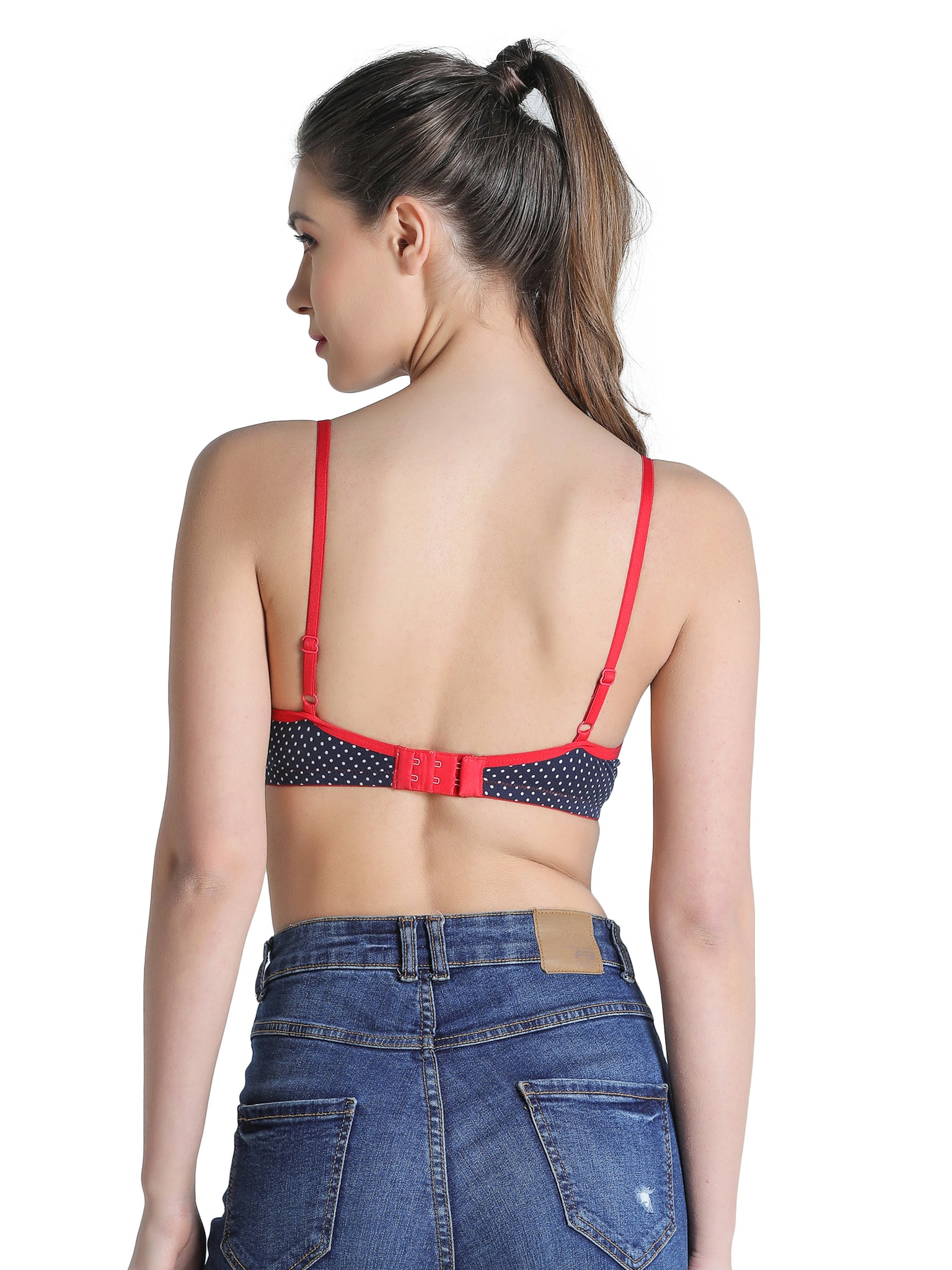 Deevaz Combo of 2 Non-Padded Cotton Rich cross back Sports Bra In Hot-pink  & Blue.