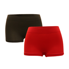 Load image into Gallery viewer, Deevaz Combo of 2 Mid Rise Full Coverage Seamless Boy Shorts In Red &amp; Black colour.