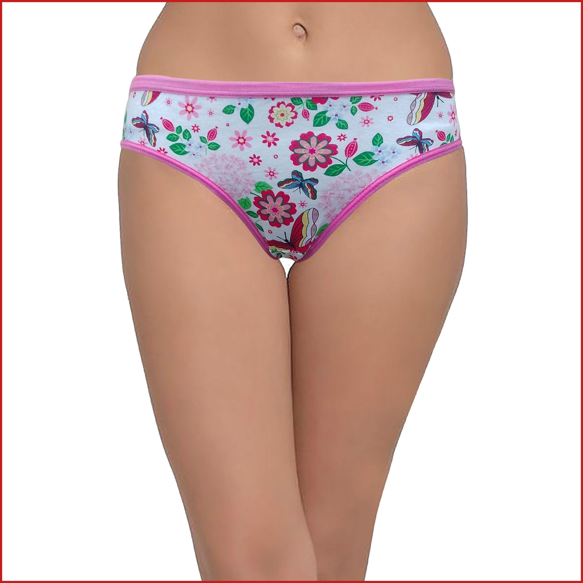 Deevaz Cotton Rich Mid Waist Butterfly Printed Hipster Panty Combo