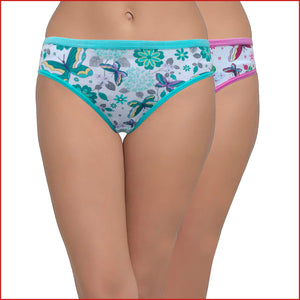 Deevaz Cotton Rich Mid Waist Butterfly Printed Hipster Panty Combo of –