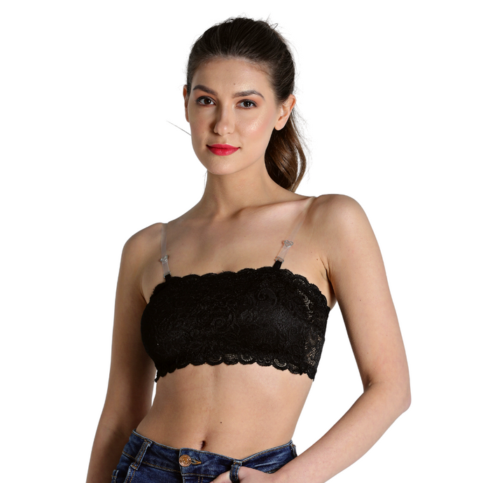 Deevaz Medium Impact Padded non-wired Sports Bra in Black Colour with –