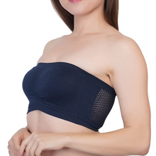 Load image into Gallery viewer, Deevaz Spandex Non Padded Tube Bra In Navy Blue Colour.