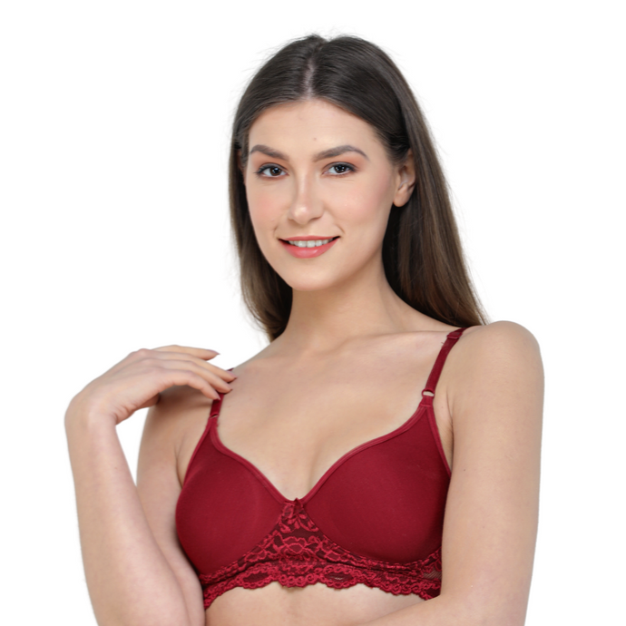 Deevaz Skin Padded Tube Bra In Poly-Lace Fabric With Removable