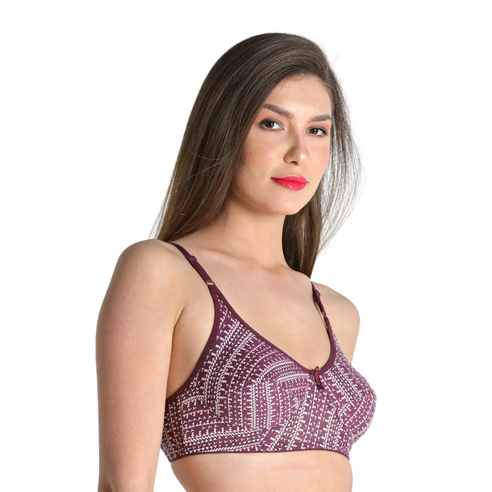 Deevaz Seamless Polka Dot Printed Sports Bra with Removable Cups in Bl –