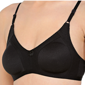 Deevaz Spacer Rich Fabric Moulded Cup Full Coverage Bra- Combo of 3 in Purple Skin & Black