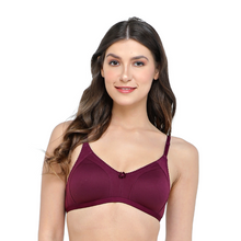 Load image into Gallery viewer, Deevaz Spacer Rich Fabric Moulded Cup Full Coverage Bra- Combo of 3 in Purple Skin &amp; Black