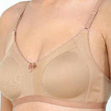 Load image into Gallery viewer, Deevaz Spacer Rich Fabric Moulded Cup Full Coverage Bra- Combo of 3 in Purple Skin &amp; Black