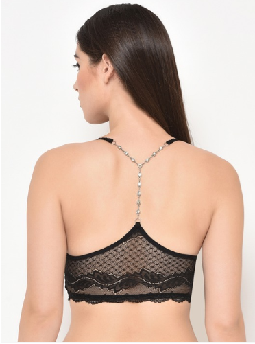Women Seamless Lace V-neck Padded Bralette Spaghetti With Racer Chain Back  - 34b at Rs 499, Shirpur
