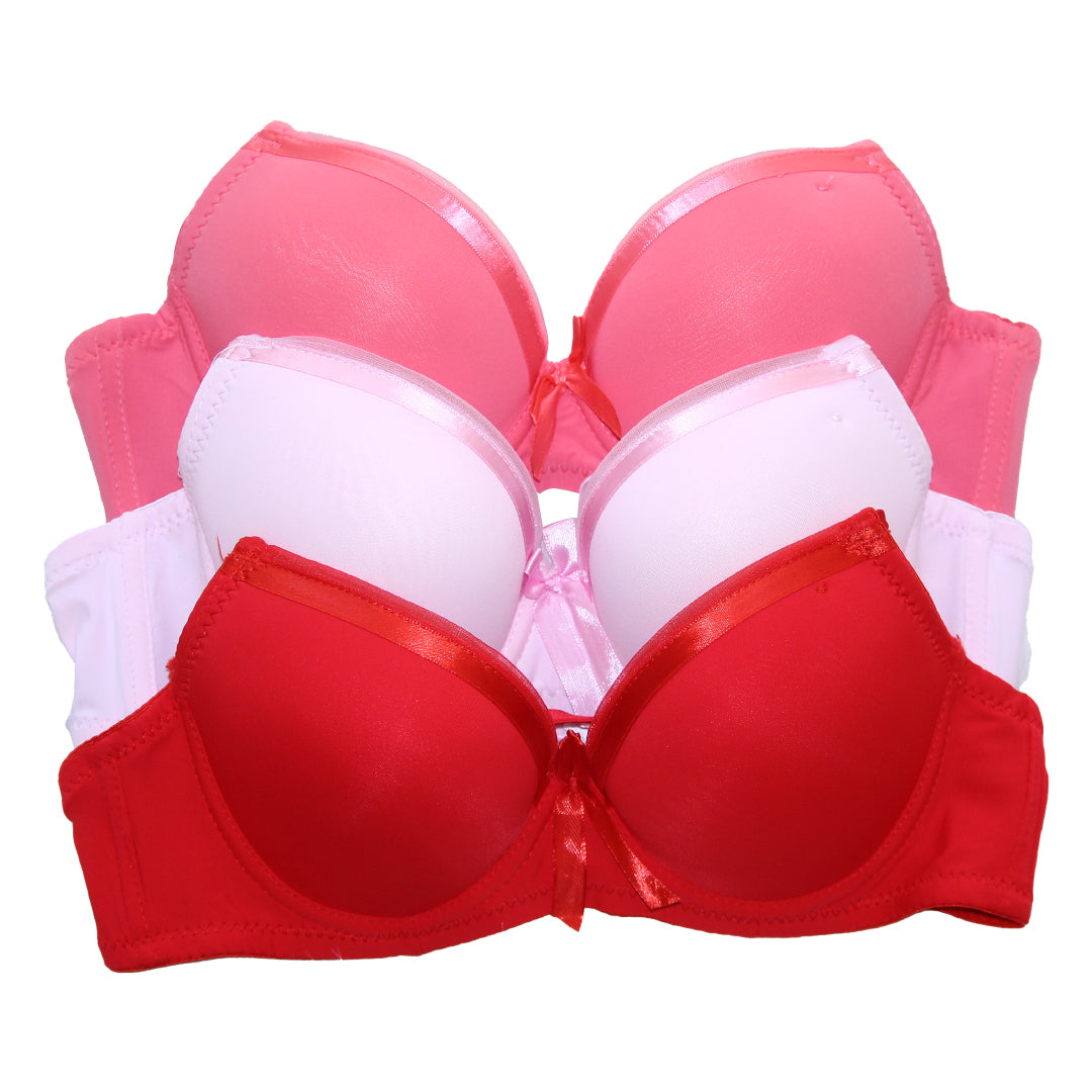 Deevaz Combo of 3 Padded Tube Bra in Red, Black & White Poly-Lace Fabric  with Removable Transparent Straps : : Fashion